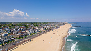 Aerial view of beachfront Seaside Park homes for sale